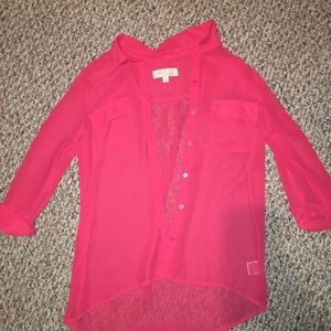 (Olive & Oak) Sheer button down blouse //Size S//